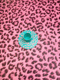 Baby Pink and Teal Leopard Stand