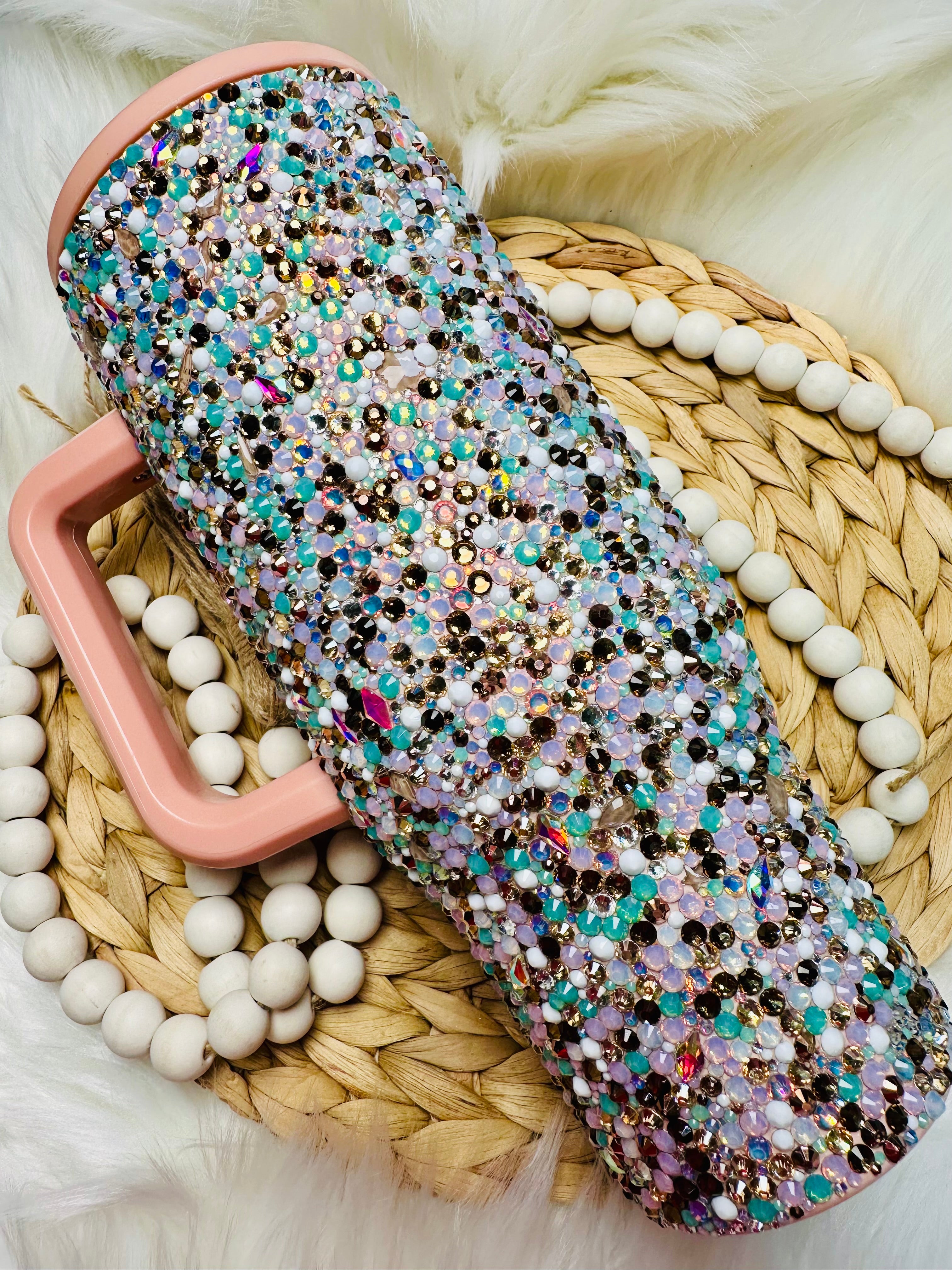 Peachy Boho Rhinestone 40oz