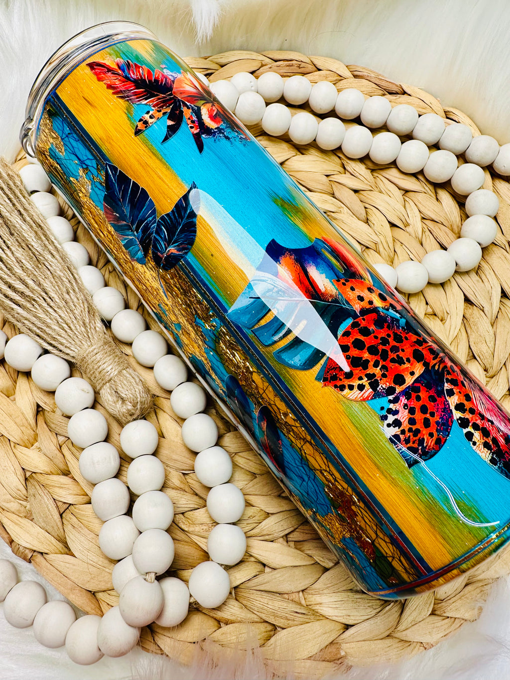 Teal and Gold Be Fierce 20oz