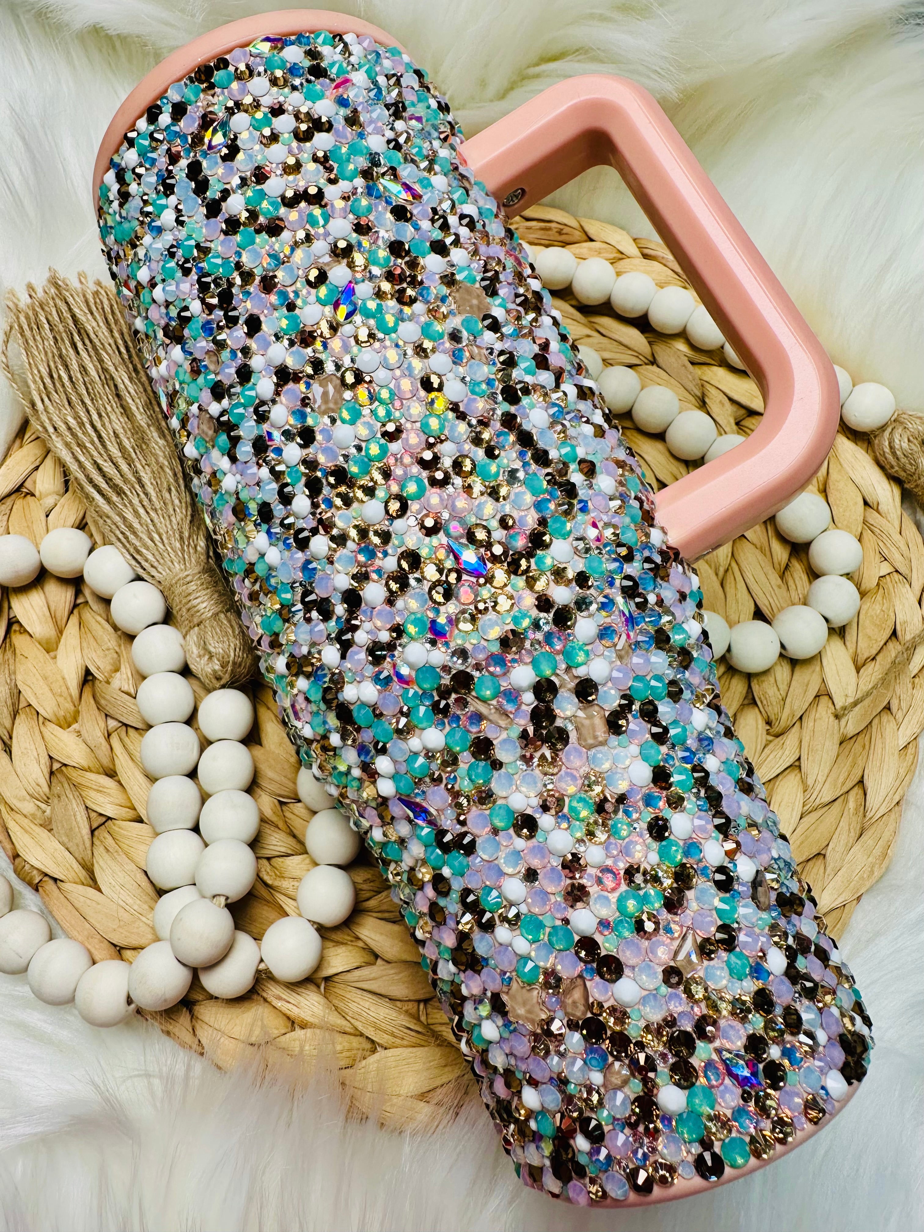 Peachy Boho Rhinestone 40oz