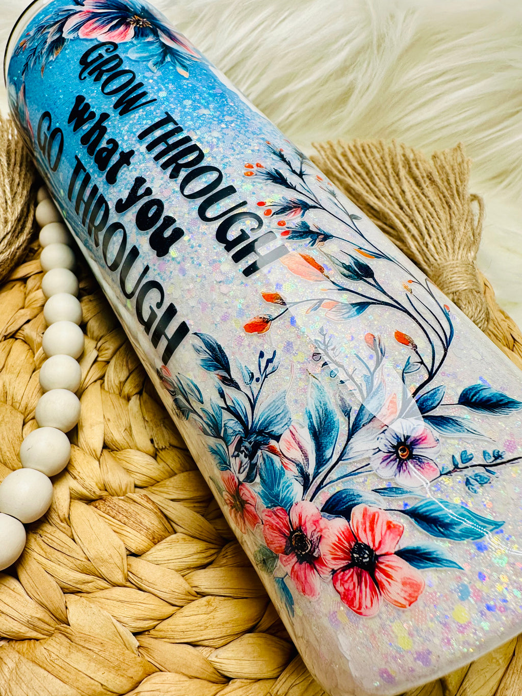 30oz Blue & White Floral