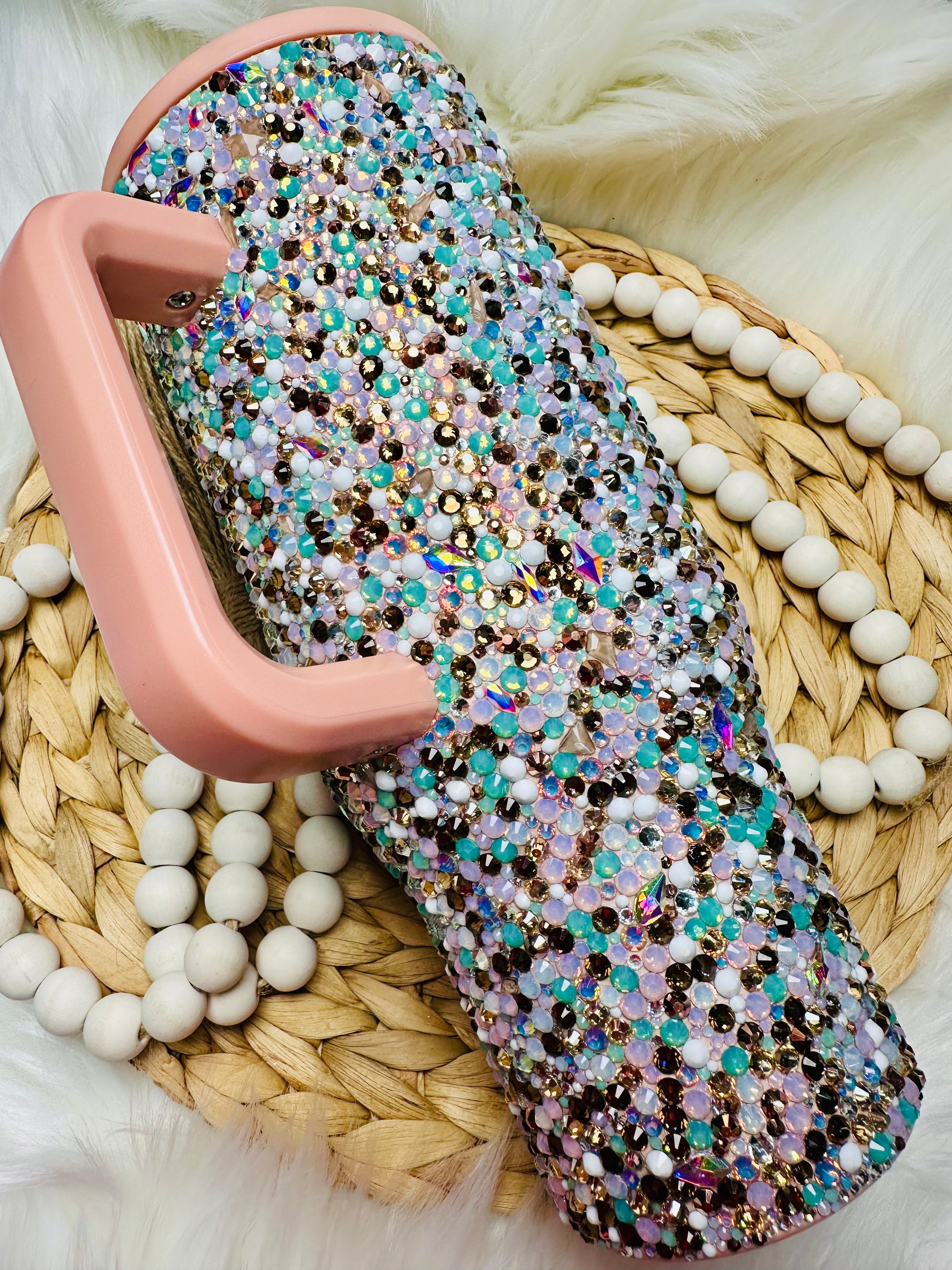 Peachy Boho Rhinestone 40oz