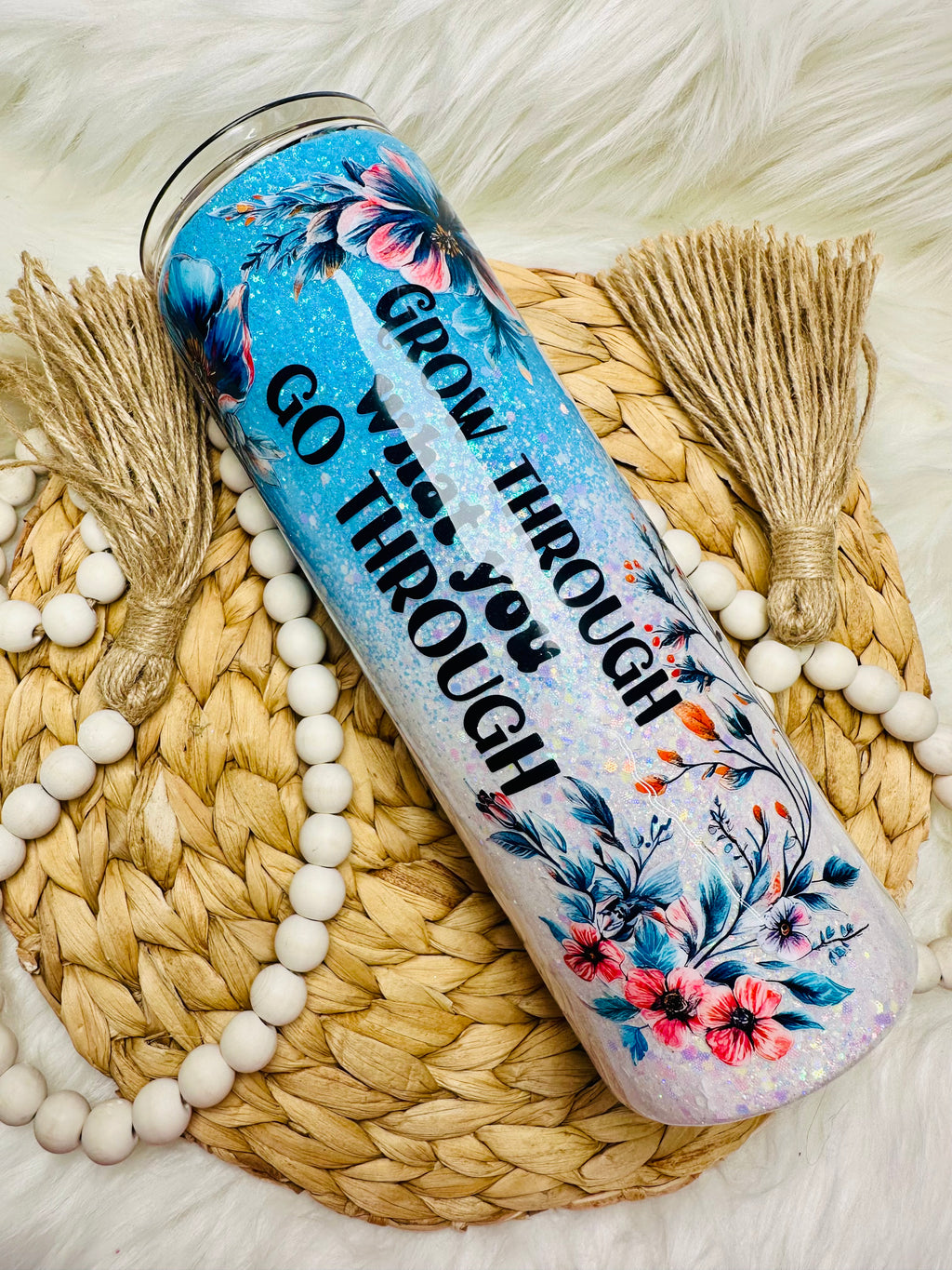 30oz Blue & White Floral