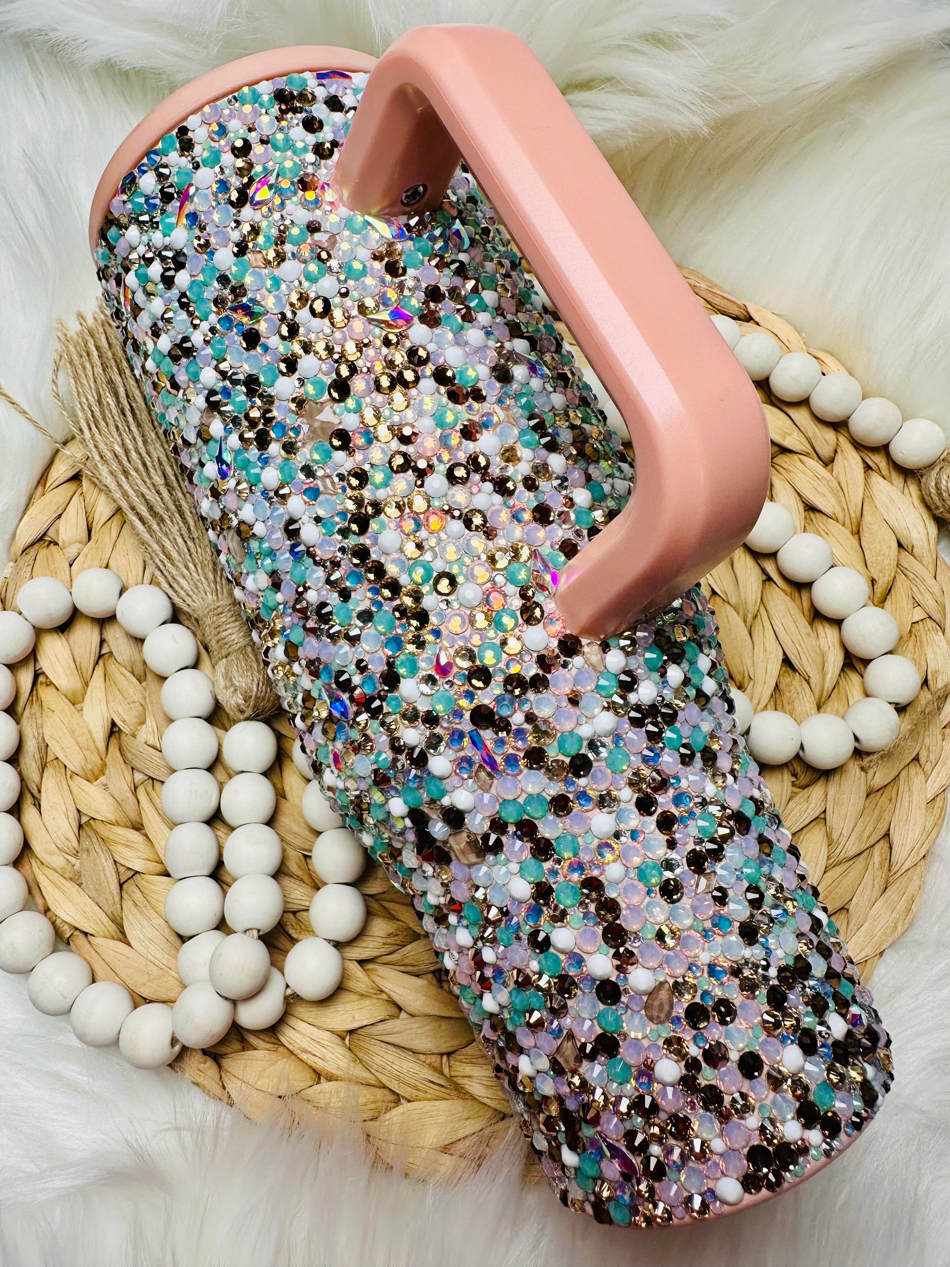 Peachy Boho Rhinestone 40oz