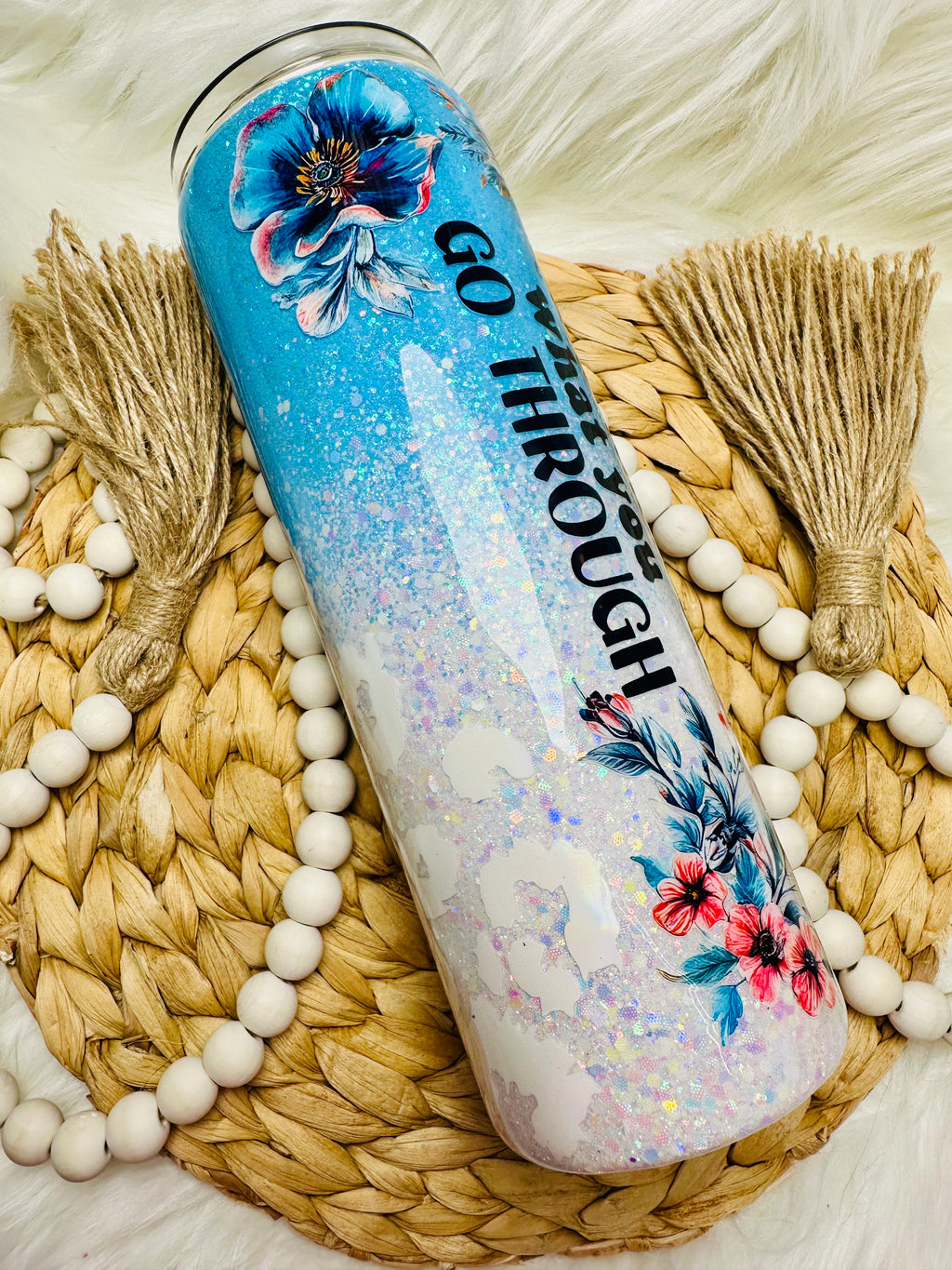 30oz Blue & White Floral