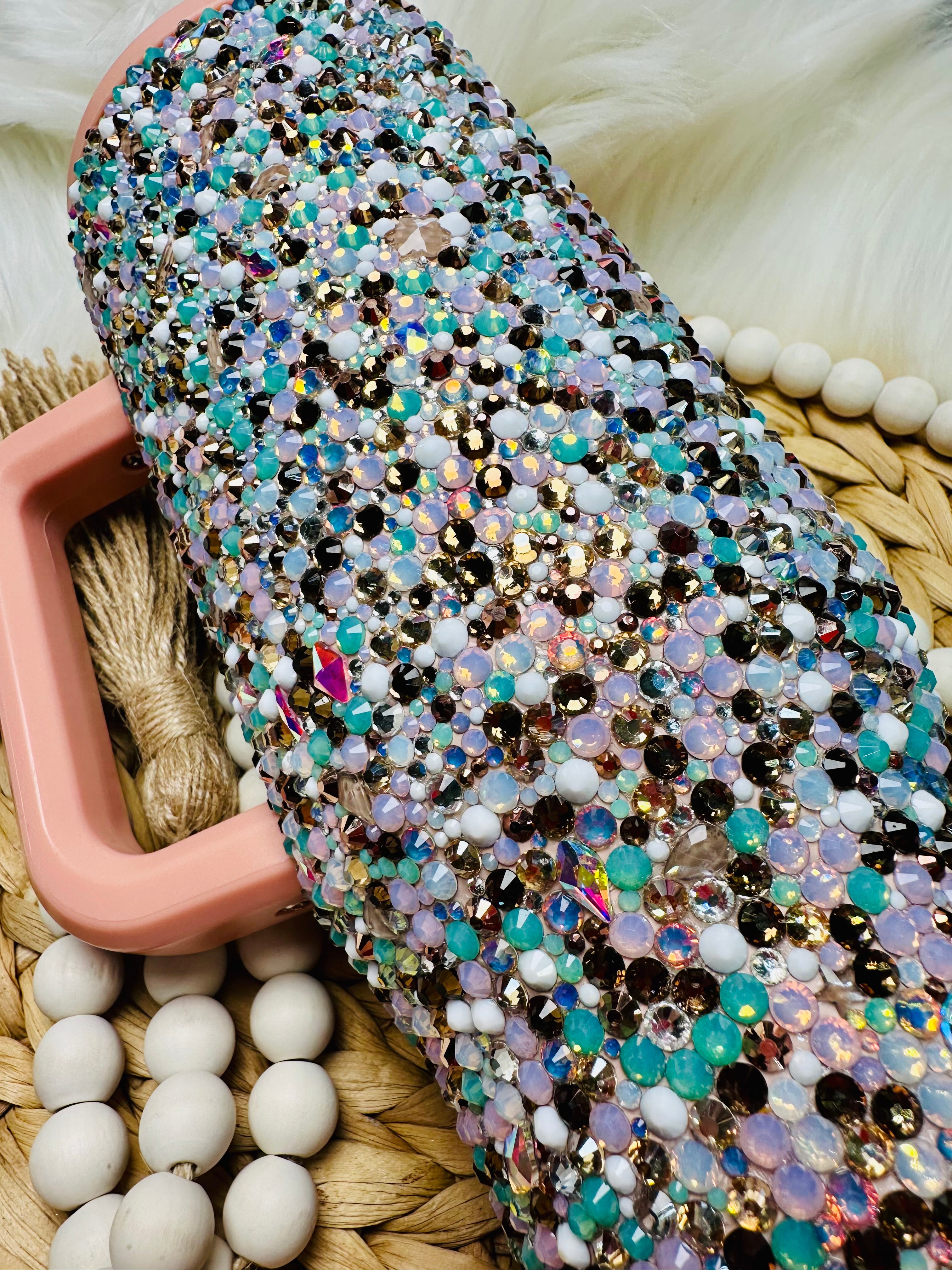 Peachy Boho Rhinestone 40oz