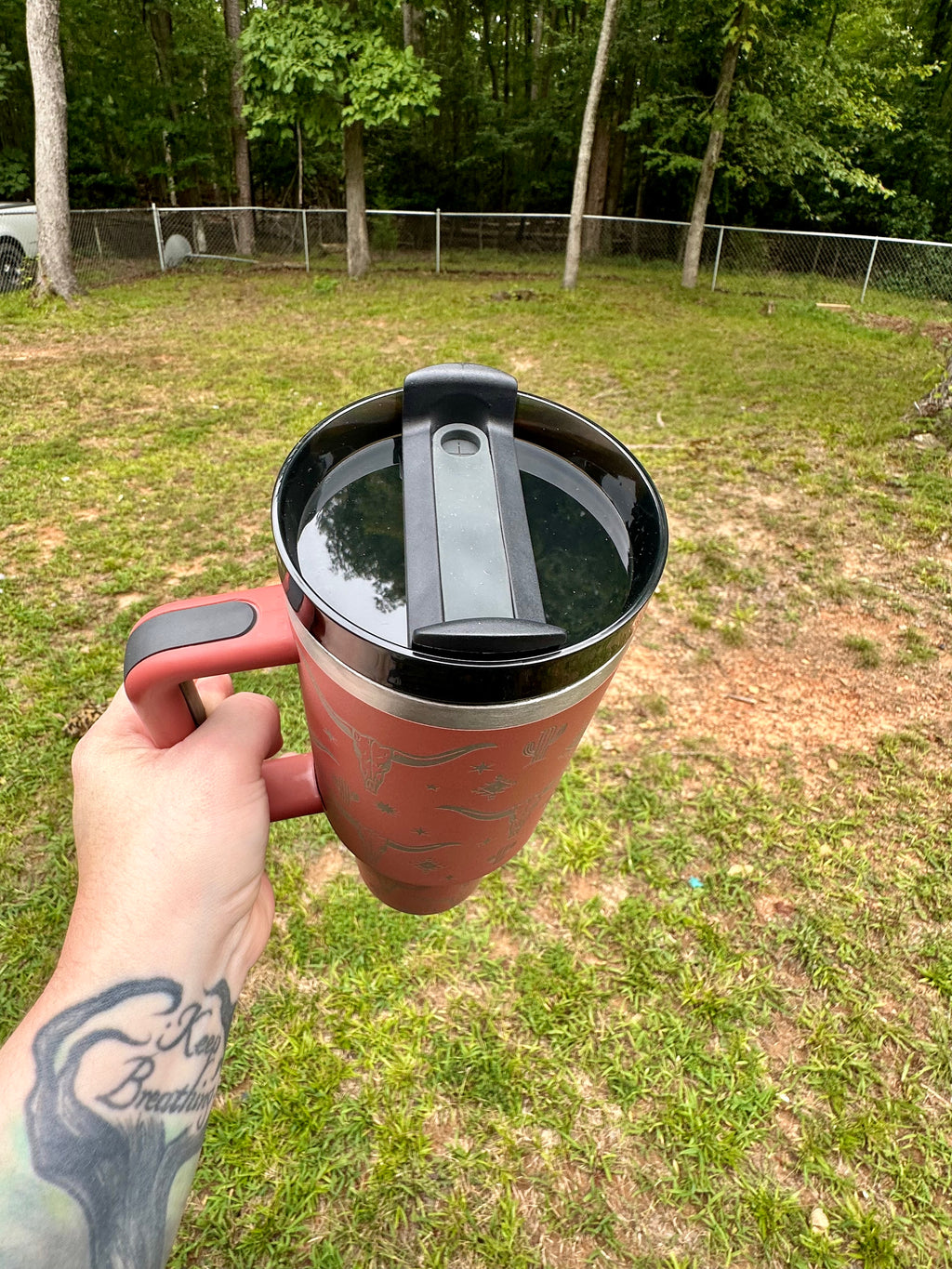 40oz Rust Longhorn Engraved Tumbler