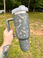 40oz Grey Longhorn Engraved Tumbler